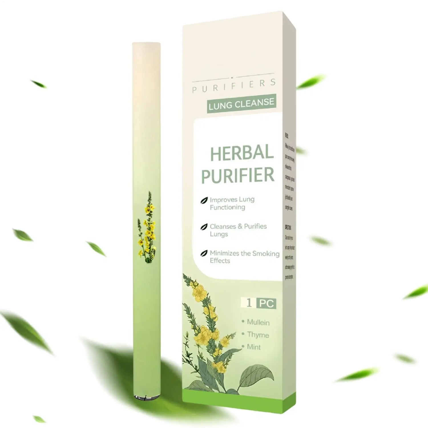 Herbal Diffuser Pen Feltwort Natural Lung Cleansing Purifier Aromatherapy Clear Air Inhaler Breathing Improve Health Care Sticks